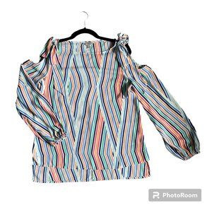BELLE & SKY Cols shouldered Striped Blouse sz. small
